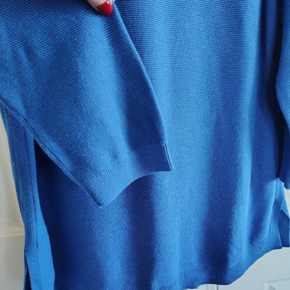 Talbot's Crew Neck Blue Tunic Top Knit Sweater XL - Picture 5 of 9